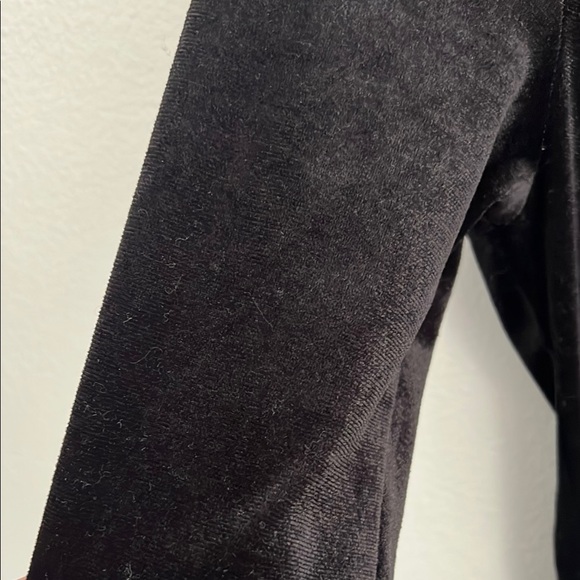 Black Ruched Wrap Dress V-Neck Long Sleeve - Picture 3 of 10